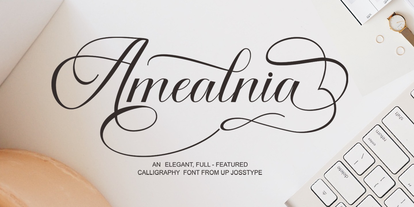Beispiel einer Amealnia-Schriftart